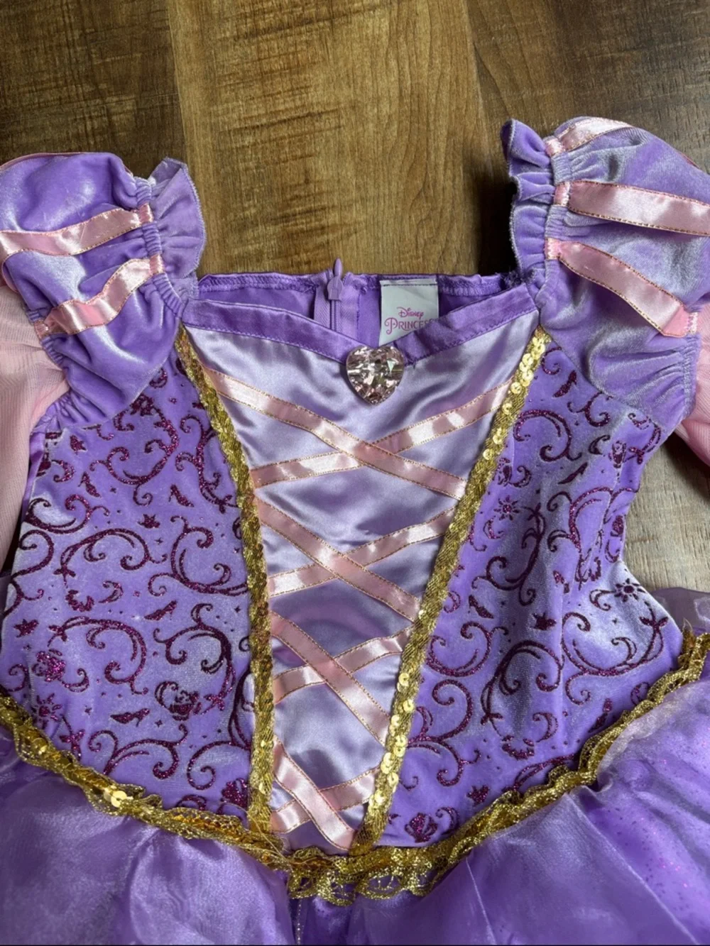 Disney Princess Rapunzel Costume Purple Dress Tangled Child Size small 5/6 - Picture 2 of 7